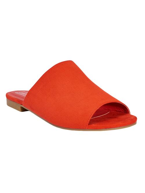 orange leatherette flip flops - 13550610 - Very Small Image - 1