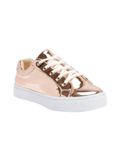 gold leatherette plimsolls sneakers - 13551119 - Very Small Image - 1