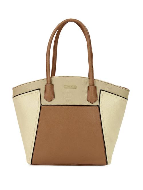 beige leatherette (pu) handbag - 13552694 - Very Small Image - 1