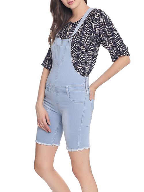 light blue denim dungaree jumpsuit - 13552867 - Very Small Image - 1