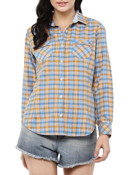 checkered cotton regular shirt - 13555721 - Very Small Image - 1