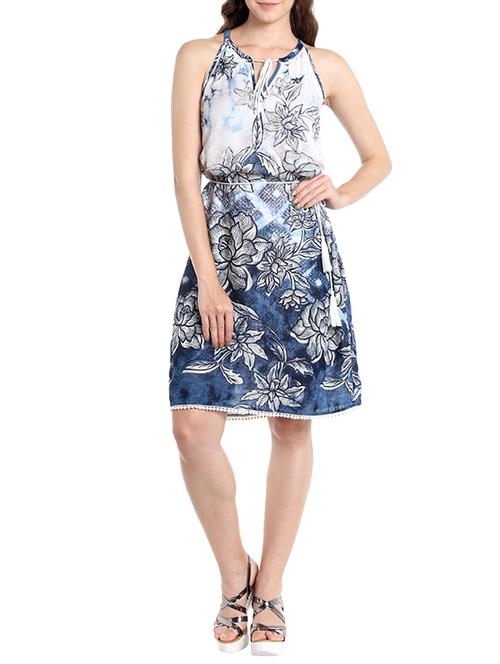 blue floral rayon dress - 13556148 - Very Small Image - 1