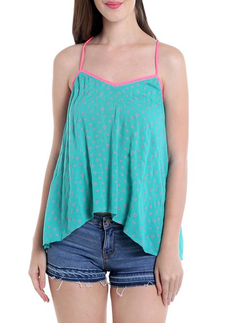 sea green rayon printed top - 13556156 - Very Small Image - 1
