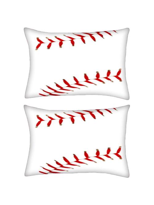 snoogg pack of two baseball rectangle toss throw pillow cushion cover decoarative pillow case 14 x 07" - 13570596 - Very Small Image - 1