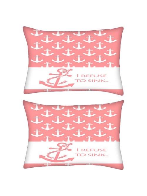 snoogg pack of two i refuse to sink pink rectangle toss throw pillow cushion cover decoarative pillow case 14 x 07" - 13570616 - Very Small Image - 1