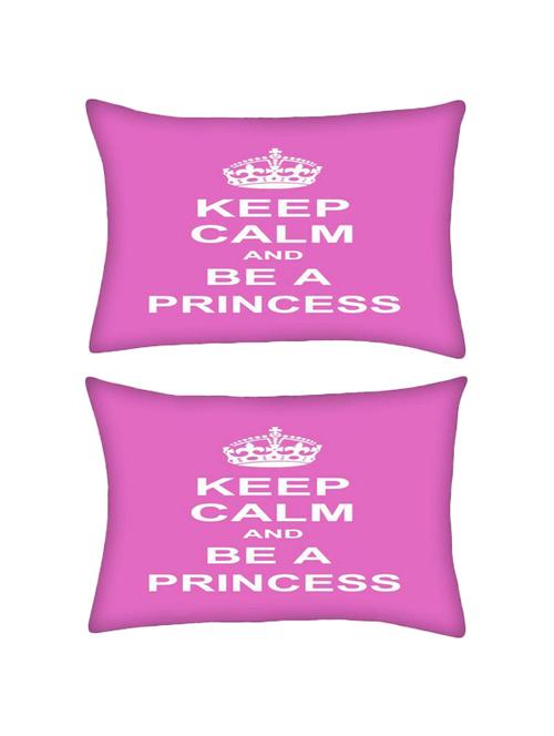snoogg pack of two keep calm princess rectangle toss throw pillow cushion cover decoarative pillow case 14 x 07" - 13570636 - Very Small Image - 1