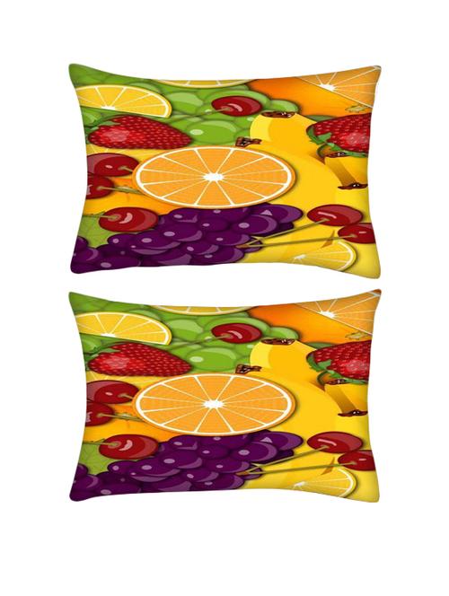 snoogg pack of two fruity 2428 rectangle toss throw pillow cushion cover decoarative pillow case 14 x 07" - 13570924 - Very Small Image - 1