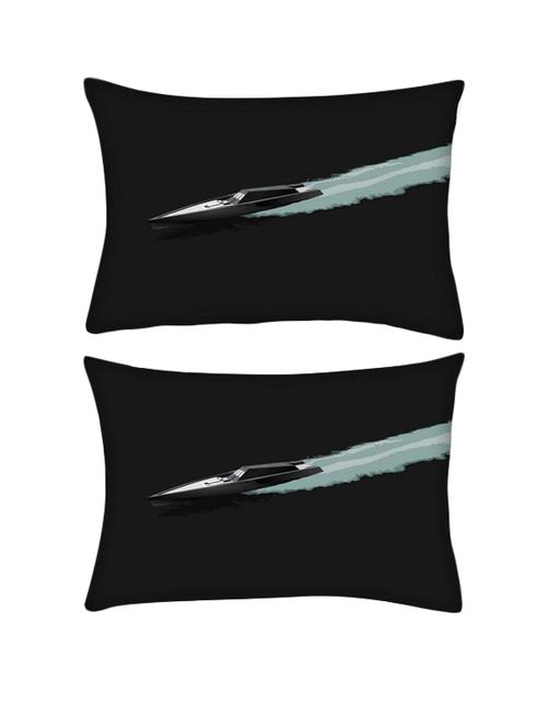 snoogg pack of two midnight cruising 2451 rectangle toss throw pillow cushion cover decoarative pillow case 14 x 07" - 13570944 - Very Small Image - 1