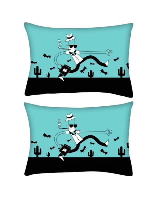 snoogg pack of two city life hurdles 2472 rectangle toss throw pillow cushion cover decoarative pillow case 14 x 07" - 13570964 - Very Small Image - 1