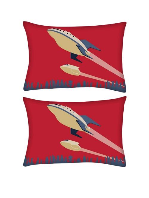 snoogg pack of two future jets 2510 rectangle toss throw pillow cushion cover decoarative pillow case 14 x 07" - 13570993 - Very Small Image - 1