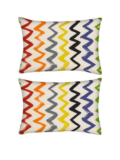 snoogg pack of two backward forward waves 2523 rectangle toss throw pillow cushion cover decoarative pillow case 14 x 07" - 13571002 - Very Small Image - 1