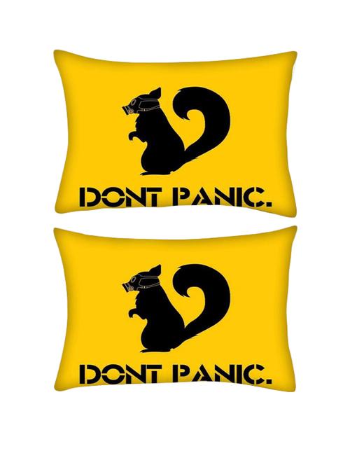 snoogg pack of two dont panic funny 2772 rectangle toss throw pillow cushion cover decoarative pillow case 14 x 07" - 13571157 - Very Small Image - 1
