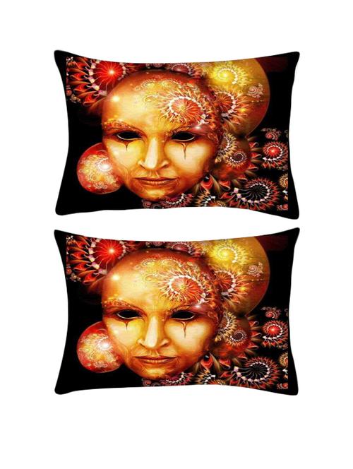 snoogg pack of two fractal mask 2777 rectangle toss throw pillow cushion cover decoarative pillow case 14 x 07" - 13571160 - Very Small Image - 1