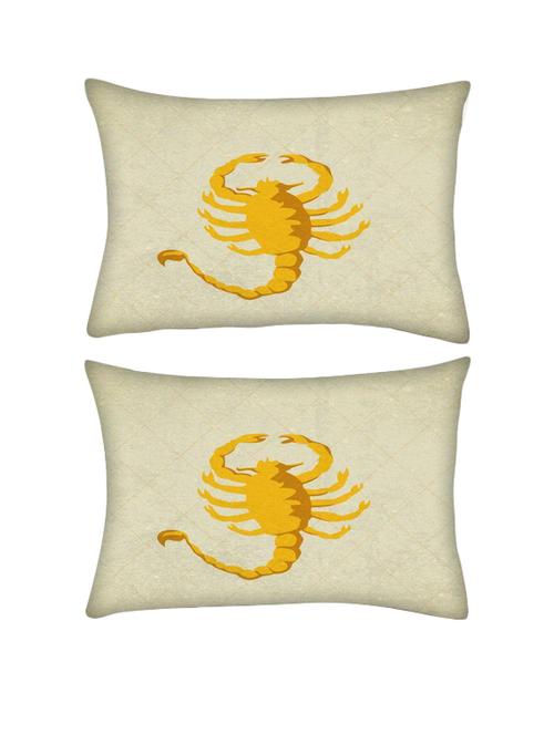 snoogg pack of two scorpion yellow 2785 rectangle toss throw pillow cushion cover decoarative pillow case 14 x 07" - 13571167 - Very Small Image - 1