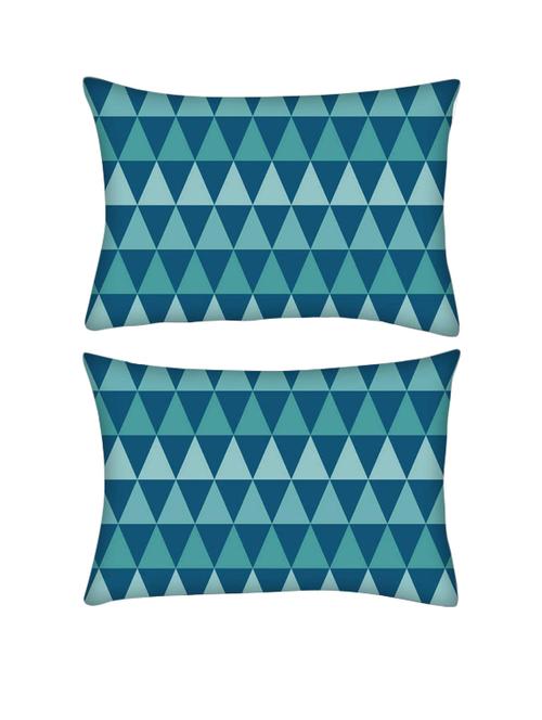 snoogg pack of two traingle colourful rectangle toss throw pillow cushion cover decoarative pillow case 14 x 07" - 13571272 - Very Small Image - 1