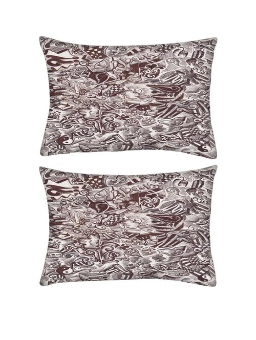 snoogg pack of two sketch black and white rectangle toss throw pillow cushion cover decoarative pillow case 14 x 07" - 13571322 - Very Small Image - 1