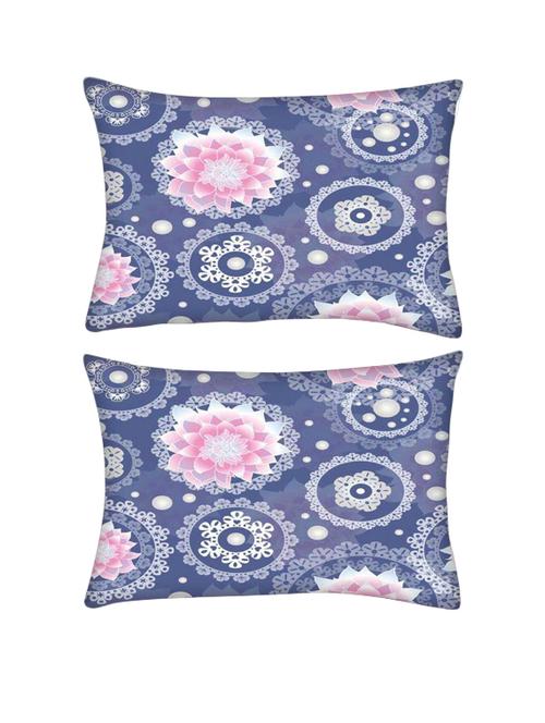 snoogg pack of two delightful flower pattern cute rectangle toss throw pillow cushion cover decoarative pillow case 14 x 07" - 13571334 - Very Small Image - 1