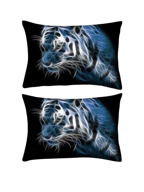snoogg pack of two shine tiger digital rectangle toss throw pillow cushion cover decoarative pillow case 14 x 07" - 13571340 - Very Small Image - 1