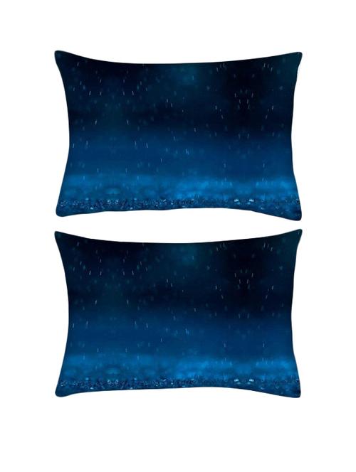 snoogg pack of two blue rain rectangle toss throw pillow cushion cover decoarative pillow case 14 x 07" - 13571347 - Very Small Image - 1