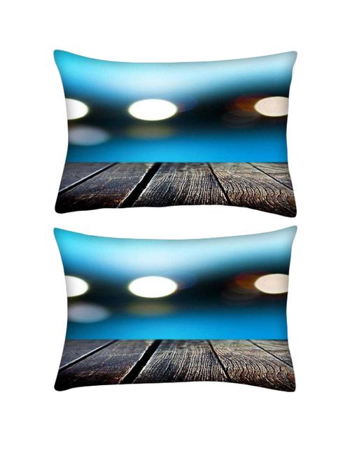 snoogg pack of two bokeh with wooden floor rectangle toss throw pillow cushion cover decoarative pillow case 14 x 07" - 13571349 - Very Small Image - 1