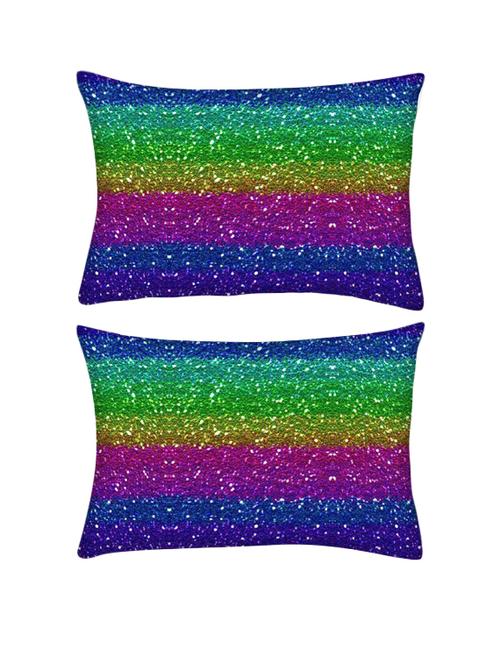 snoogg pack of two cool colourful pattern rectangle toss throw pillow cushion cover decoarative pillow case 14 x 07" - 13571366 - Very Small Image - 1