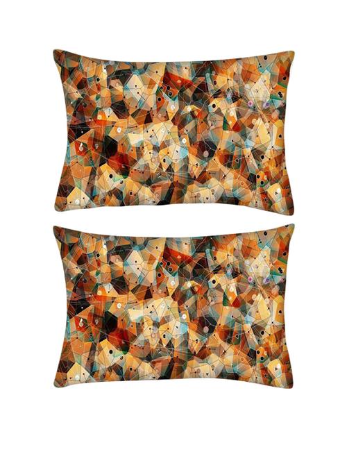 snoogg pack of two geometric laze rectangle toss throw pillow cushion cover decoarative pillow case 14 x 07" - 13571394 - Very Small Image - 1