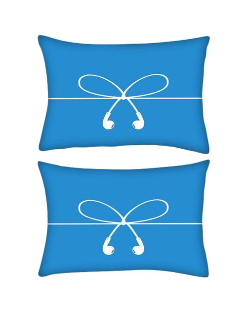 snoogg pack of two earpods wires rectangle toss throw pillow cushion cover decoarative pillow case 14 x 07" - 13571407 - Very Small Image - 1