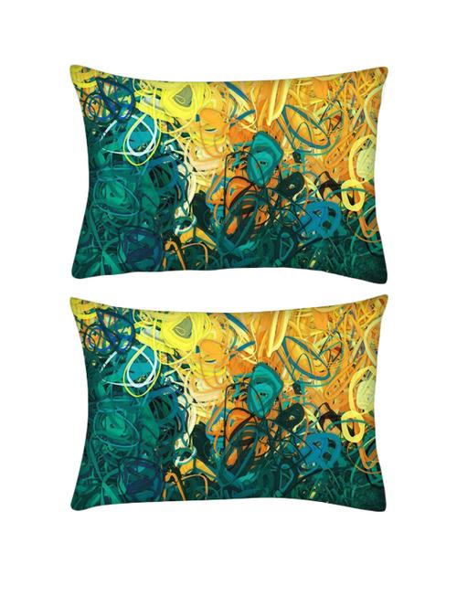snoogg pack of two scribble art rectangle toss throw pillow cushion cover decoarative pillow case 14 x 07" - 13571408 - Very Small Image - 1
