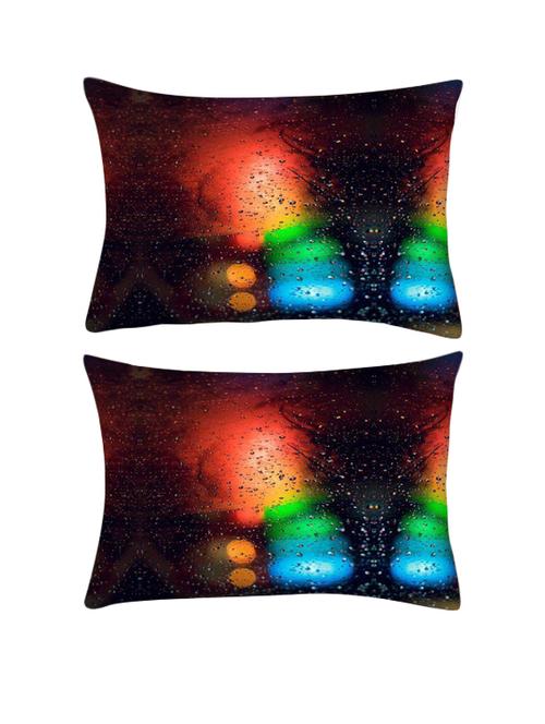 snoogg pack of two abstract traffic light rectangle toss throw pillow cushion cover decoarative pillow case 14 x 07" - 13571421 - Very Small Image - 1