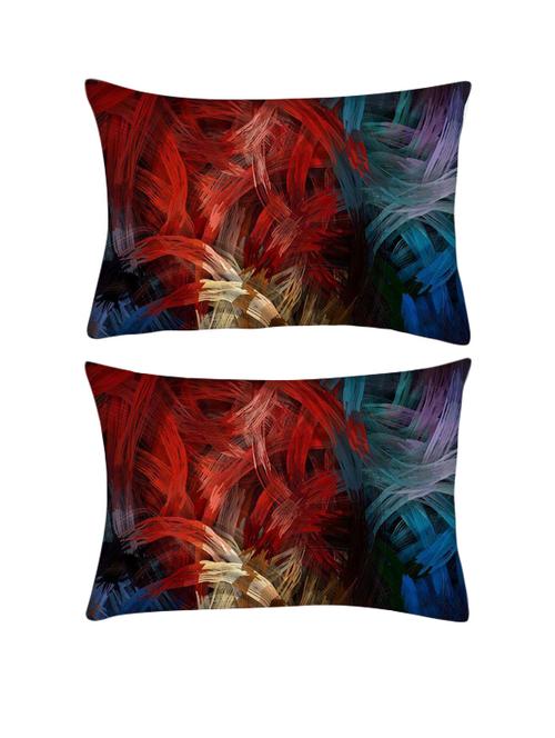 snoogg pack of two splash strokes rectangle toss throw pillow cushion cover decoarative pillow case 14 x 07" - 13571435 - Very Small Image - 1