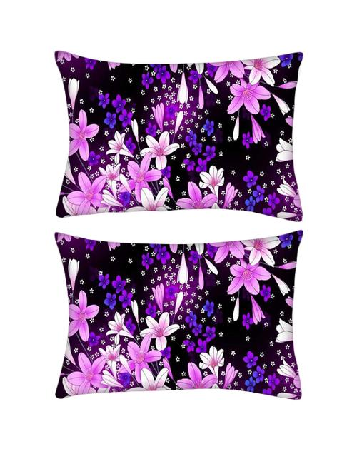 snoogg pack of two purple flowers rectangle toss throw pillow cushion cover decoarative pillow case 14 x 07" - 13571525 - Very Small Image - 1