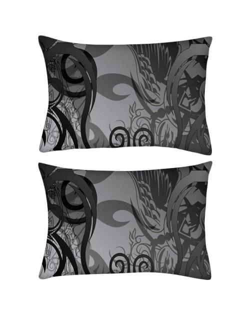 snoogg pack of two grey abstract rectangle toss throw pillow cushion cover decoarative pillow case 14 x 07" - 13571527 - Very Small Image - 1