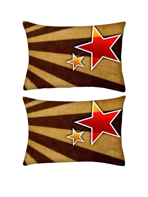 snoogg pack of two star fan art rectangle toss throw pillow cushion cover decoarative pillow case 14 x 07" - 13571567 - Very Small Image - 1