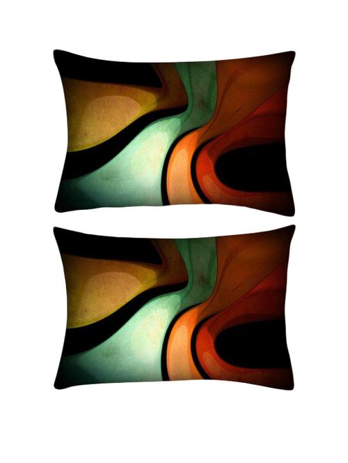 snoogg pack of two liquid theme rectangle toss throw pillow cushion cover decoarative pillow case 14 x 07" - 13571575 - Very Small Image - 1