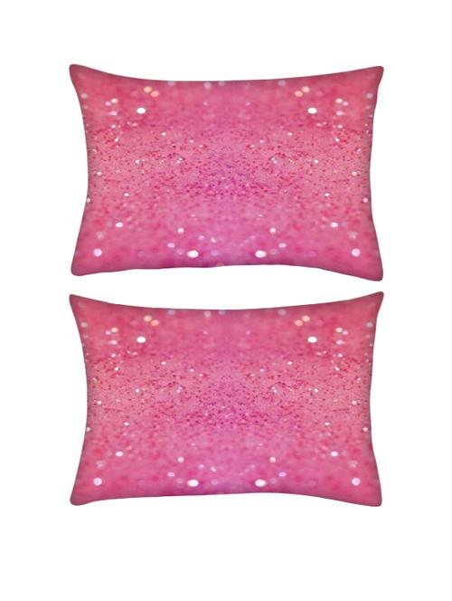 snoogg pack of two pink crystals rectangle toss throw pillow cushion cover decoarative pillow case 14 x 07" - 13571585 - Very Small Image - 1