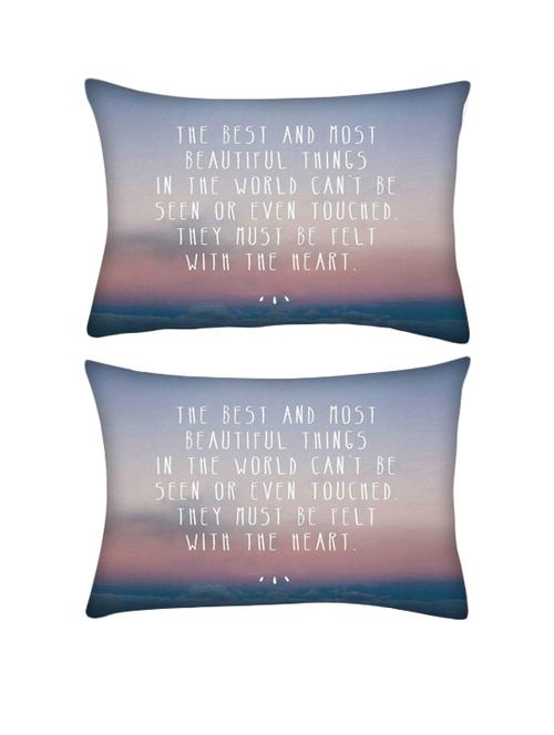 snoogg pack of two felt with the heart rectangle toss throw pillow cushion cover decoarative pillow case 14 x 07" - 13571589 - Very Small Image - 1
