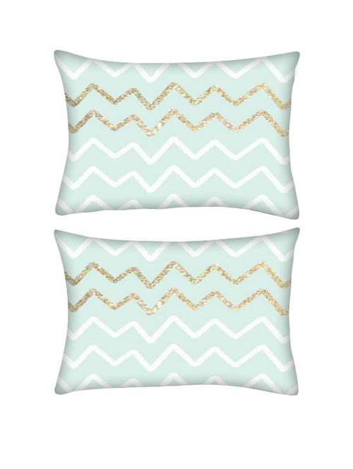 snoogg pack of two wavular rectangle toss throw pillow cushion cover decoarative pillow case 14 x 07" - 13571596 - Very Small Image - 1