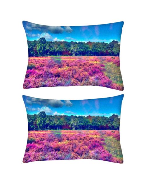 snoogg pack of two hippie world rectangle toss throw pillow cushion cover decoarative pillow case 14 x 07" - 13571606 - Very Small Image - 1