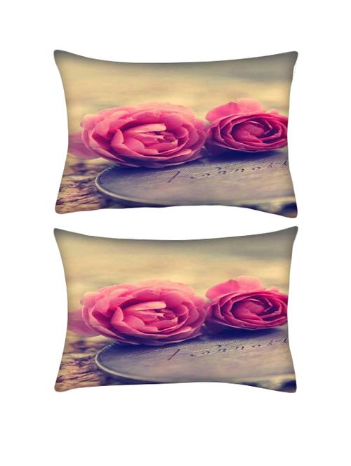 snoogg pack of two miniature roses rectangle toss throw pillow cushion cover decoarative pillow case 14 x 07" - 13571609 - Very Small Image - 1