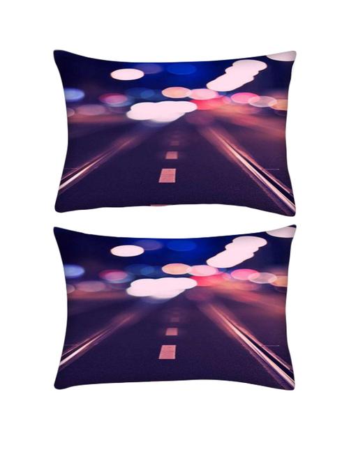 snoogg pack of two hazy nights rectangle toss throw pillow cushion cover decoarative pillow case 14 x 07" - 13571632 - Very Small Image - 1