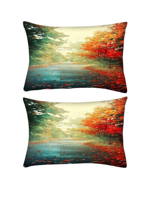 snoogg pack of two nature hd rectangle toss throw pillow cushion cover decoarative pillow case 14 x 07" - 13571644 - Very Small Image - 1