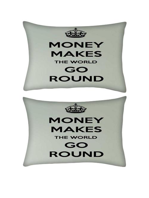 snoogg pack of two money makes rectangle toss throw pillow cushion cover decoarative pillow case 14 x 07" - 13571658 - Very Small Image - 1