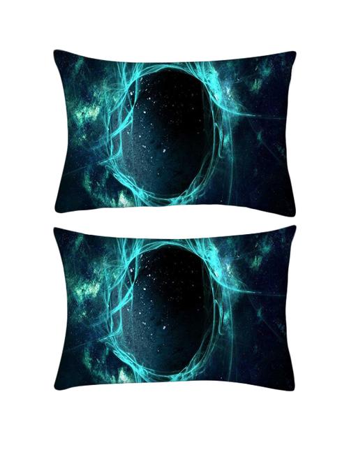 snoogg pack of two planets lights rectangle toss throw pillow cushion cover decoarative pillow case 14 x 07" - 13571660 - Very Small Image - 1