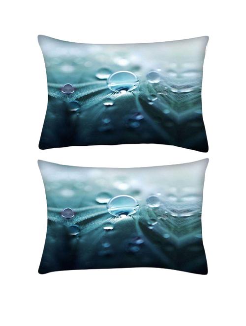 snoogg pack of two pure dew rectangle toss throw pillow cushion cover decoarative pillow case 14 x 07" - 13571664 - Very Small Image - 1