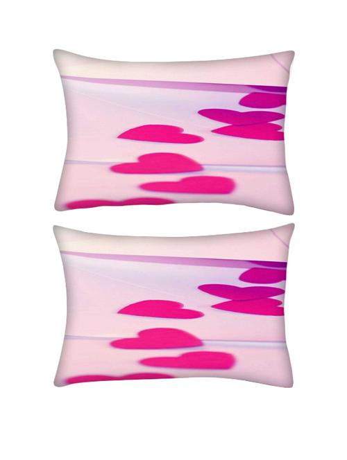 snoogg pack of two red drop heart rectangle toss throw pillow cushion cover decoarative pillow case 14 x 07" - 13571676 - Very Small Image - 1