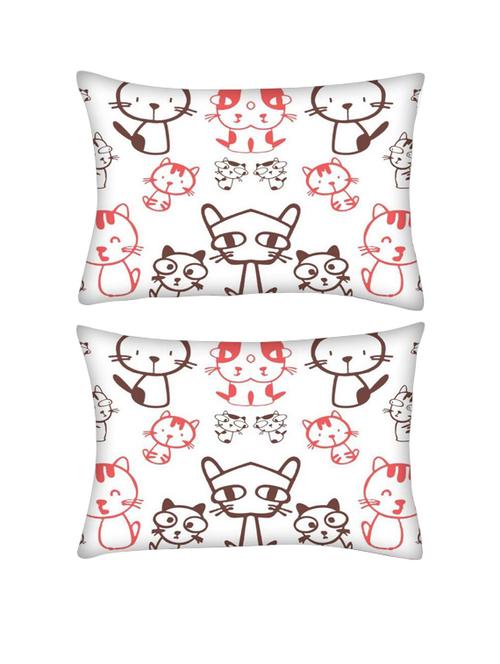 snoogg pack of two kitties cute rectangle toss throw pillow cushion cover decoarative pillow case 14 x 07" - 13571681 - Very Small Image - 1
