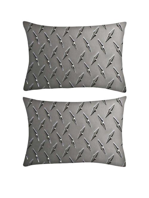 snoogg pack of two grey steel rectangle toss throw pillow cushion cover decoarative pillow case 14 x 07" - 13571703 - Very Small Image - 1