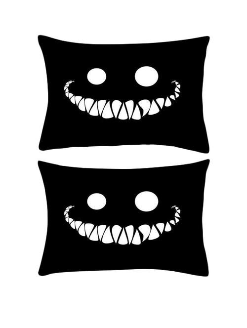 snoogg pack of two cute inface smile rectangle toss throw pillow cushion cover decoarative pillow case 14 x 07" - 13571707 - Very Small Image - 1