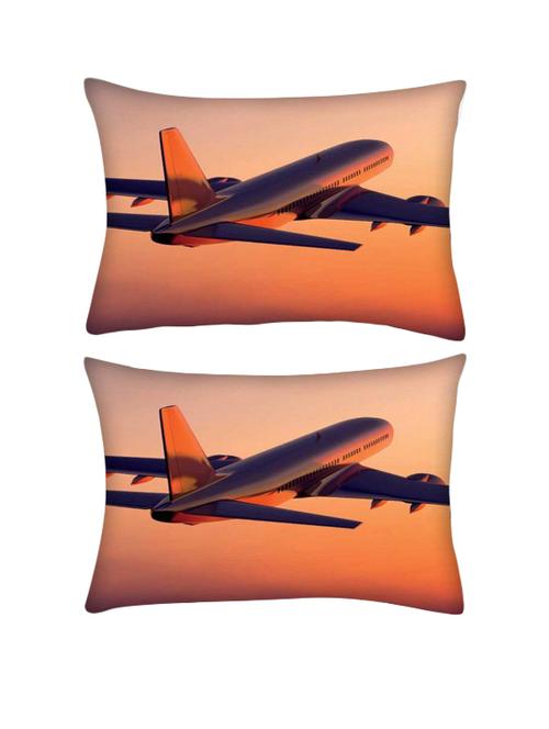 snoogg pack of two towards the sunset rectangle toss throw pillow cushion cover decoarative pillow case 14 x 07" - 13571711 - Very Small Image - 1