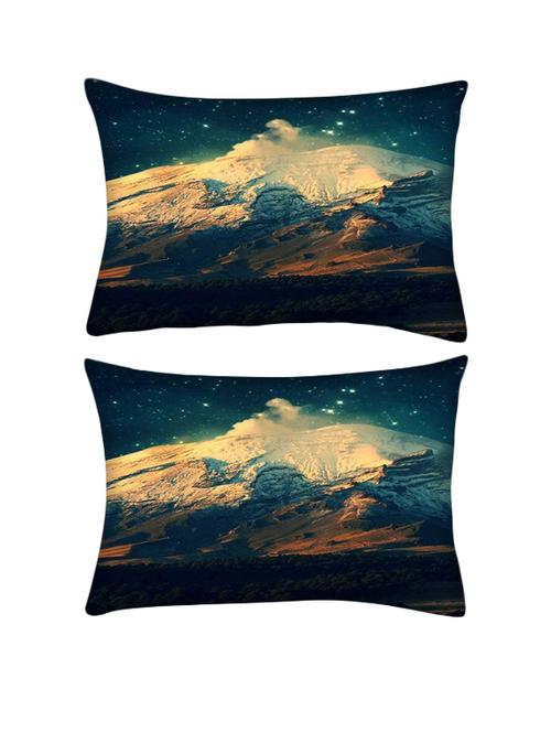 snoogg pack of two night in the everest rectangle toss throw pillow cushion cover decoarative pillow case 14 x 07" - 13571745 - Very Small Image - 1